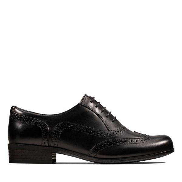 Clarks Womens Hamble Oak Flat Shoes Black | USA-4567039